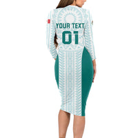 Personalized Mexico 2024 Football Long Sleeve Bodycon Dress El Tri Special Version - Wonder Print Shop
