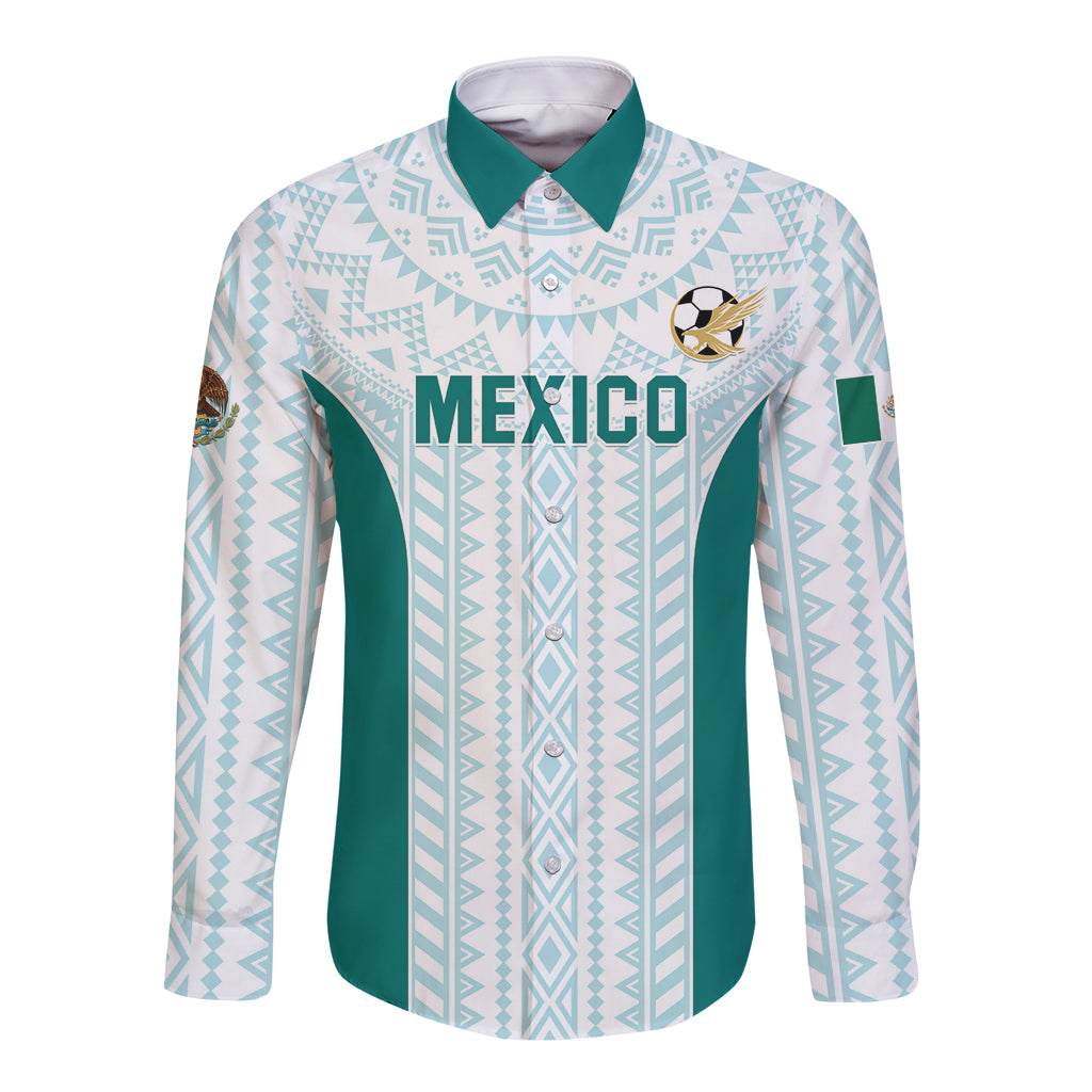 Personalized Mexico 2024 Football Long Sleeve Button Shirt El Tri Special Version - Wonder Print Shop