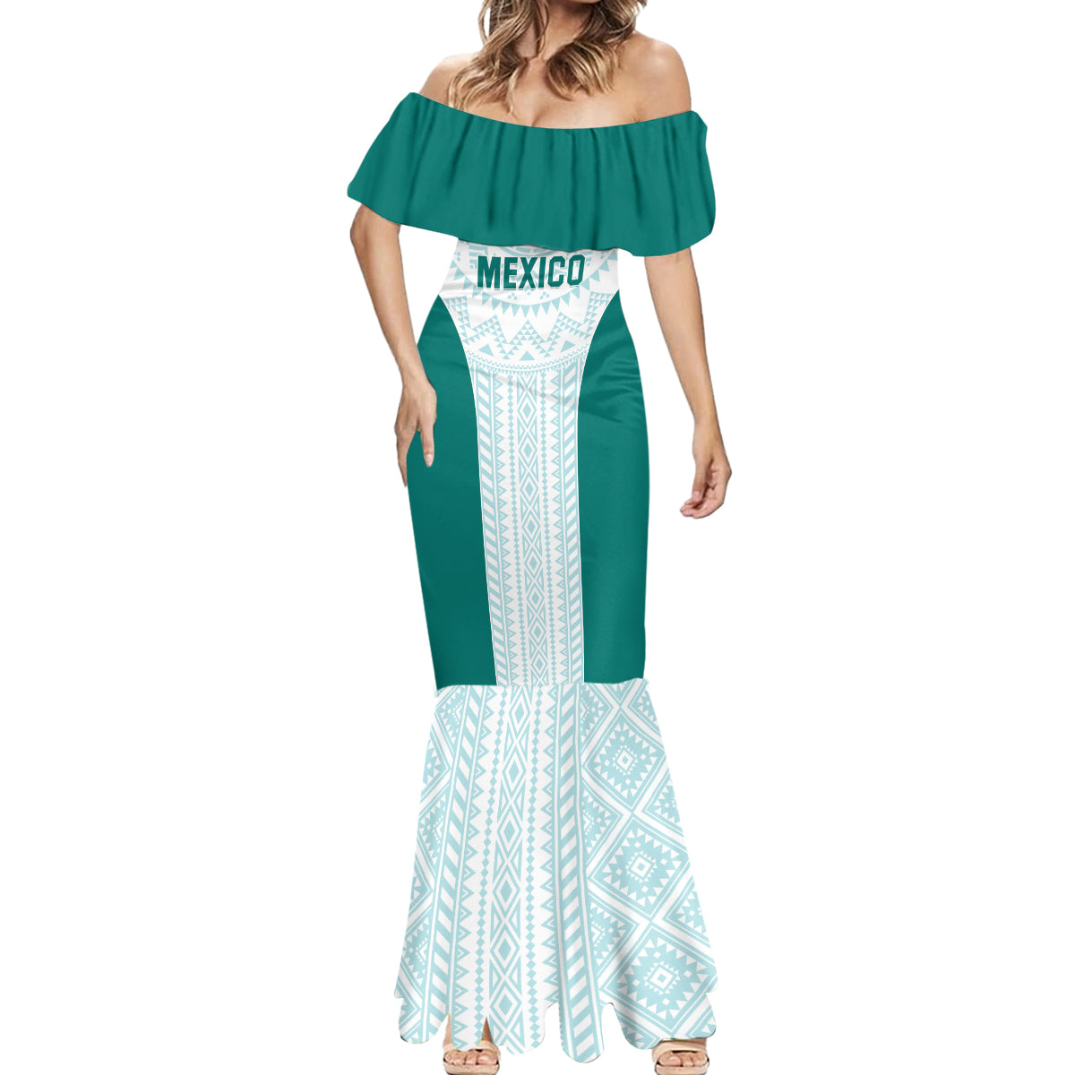 Personalized Mexico 2024 Football Mermaid Dress El Tri Special Version - Wonder Print Shop