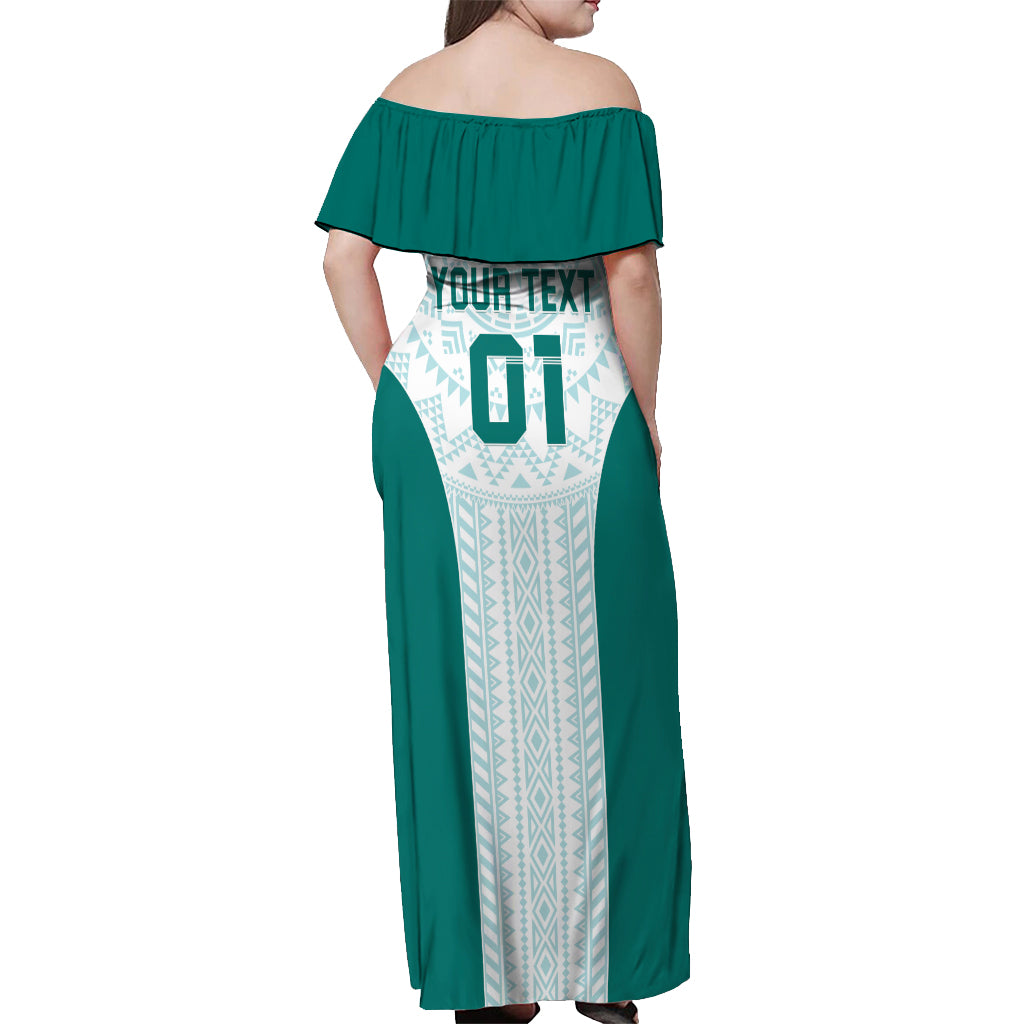 Personalized Mexico 2024 Football Off Shoulder Maxi Dress El Tri Special Version - Wonder Print Shop