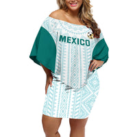 Personalized Mexico 2024 Football Off Shoulder Short Dress El Tri Special Version - Wonder Print Shop