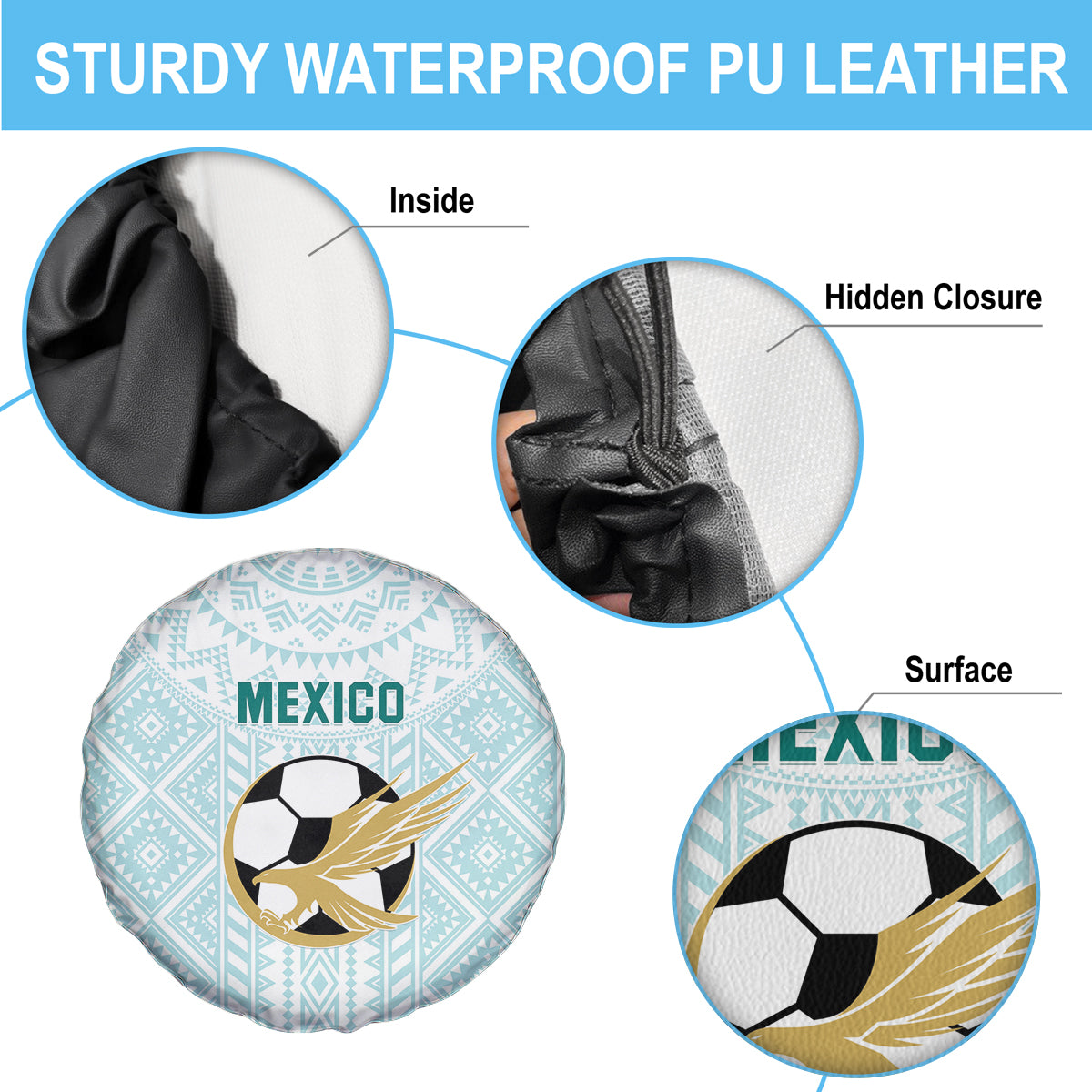 Mexico 2024 Football Spare Tire Cover El Tri Special Version - Wonder Print Shop