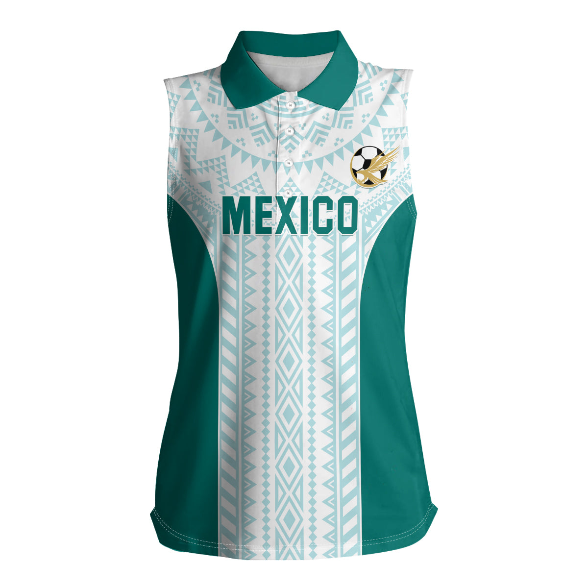 Personalized Mexico 2024 Football Women Sleeveless Polo Shirt El Tri Special Version - Wonder Print Shop