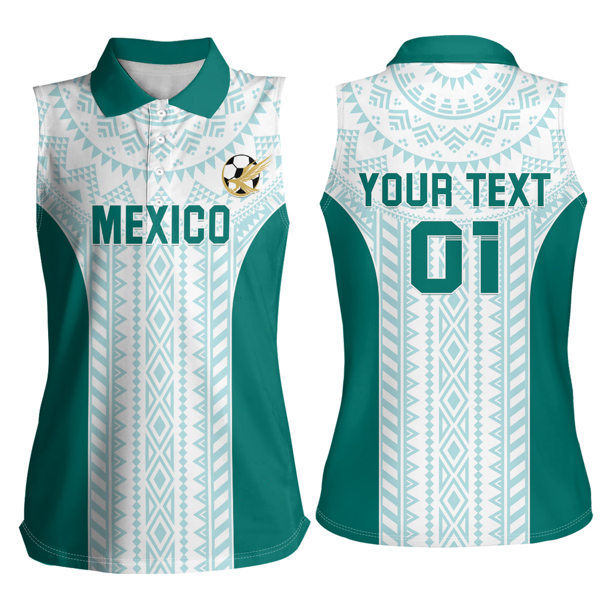 Personalized Mexico 2024 Football Women Sleeveless Polo Shirt El Tri Special Version - Wonder Print Shop