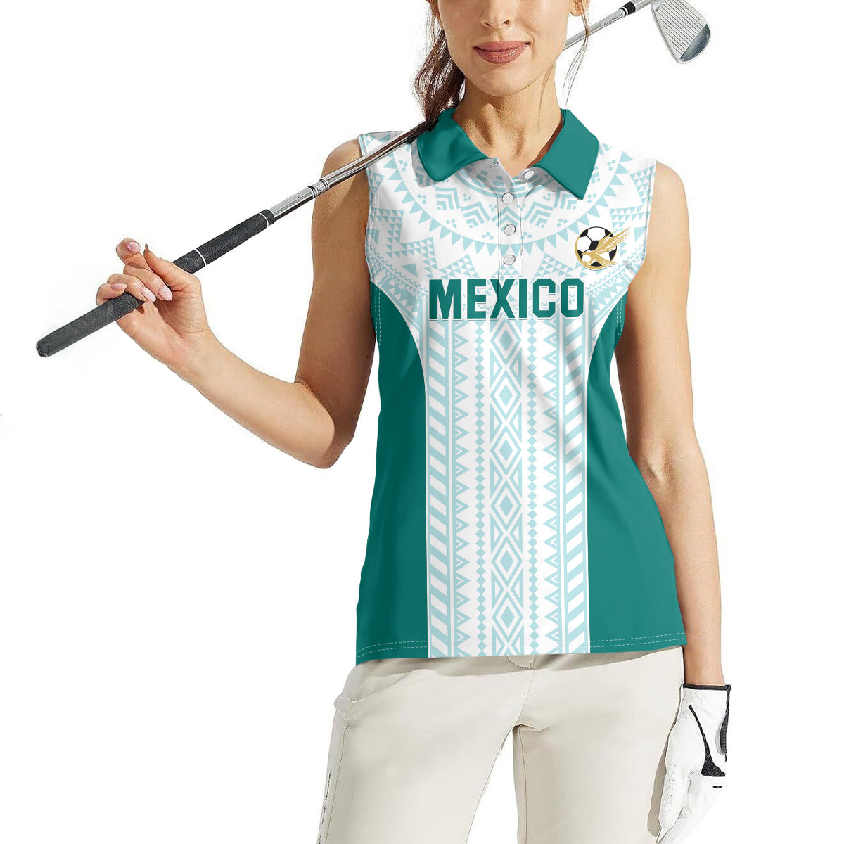Personalized Mexico 2024 Football Women Sleeveless Polo Shirt El Tri Special Version - Wonder Print Shop
