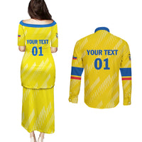Personalized Ecuador 2024 Football Couples Matching Puletasi and Long Sleeve Button Shirt Come On La Tri - Wonder Print Shop