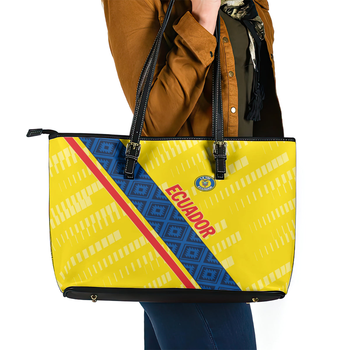 Ecuador 2024 Football Leather Tote Bag Come On La Tri - Wonder Print Shop