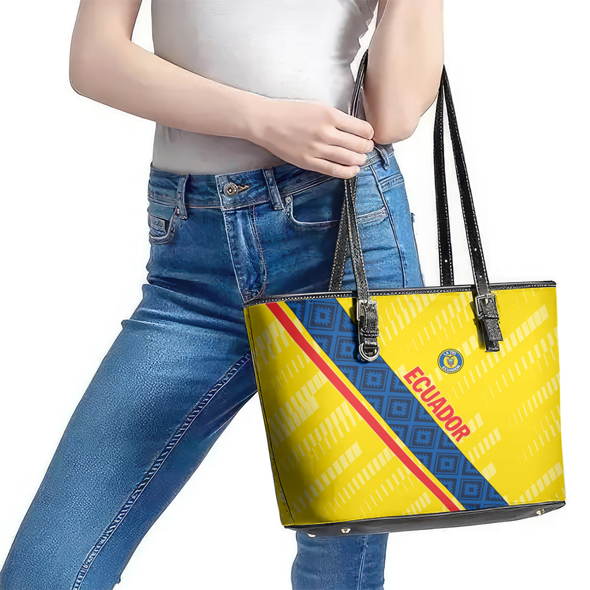 Ecuador 2024 Football Leather Tote Bag Come On La Tri - Wonder Print Shop
