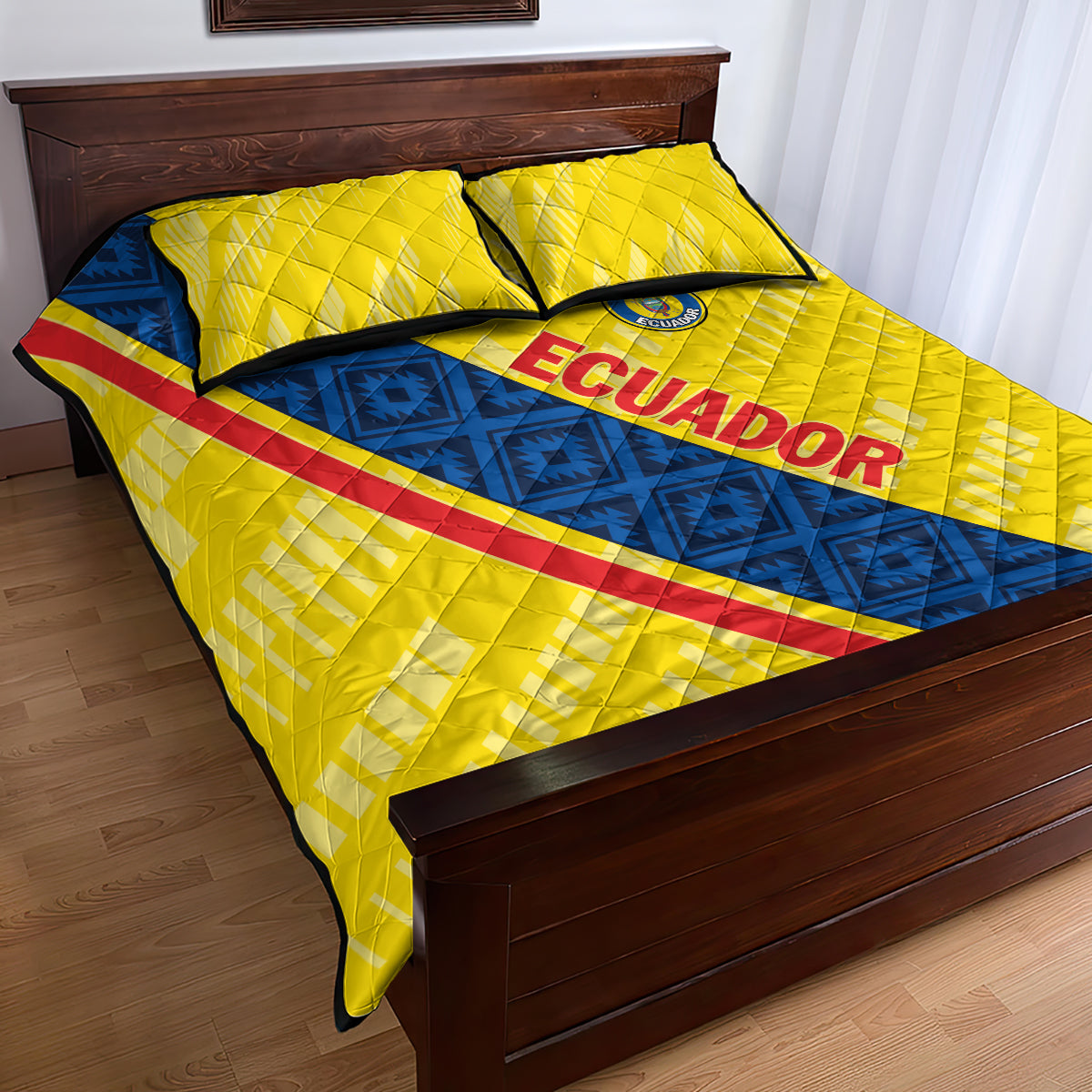 Ecuador 2024 Football Quilt Bed Set Come On La Tri - Wonder Print Shop