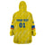 Personalized Ecuador 2024 Football Wearable Blanket Hoodie Come On La Tri