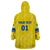 Personalized Ecuador 2024 Football Wearable Blanket Hoodie Come On La Tri - Wonder Print Shop