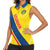 Personalized Ecuador 2024 Football Women Sleeveless Polo Shirt Come On La Tri