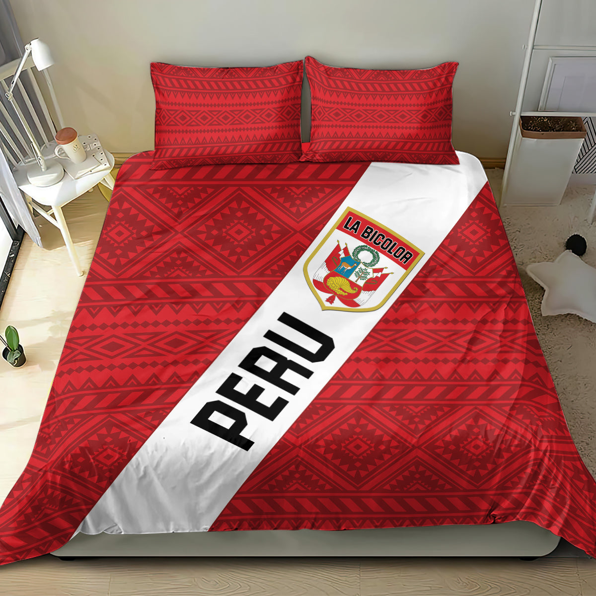Peru 2024 Football Bedding Set Come On La Bicolor - Wonder Print Shop