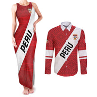 Personalized Peru 2024 Football Couples Matching Tank Maxi Dress and Long Sleeve Button Shirt Come On La Bicolor - Wonder Print Shop