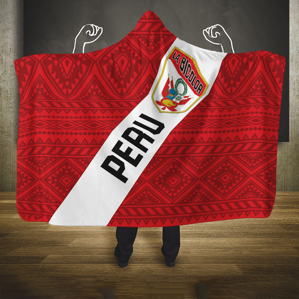 Peru 2024 Football Hooded Blanket Come On La Bicolor