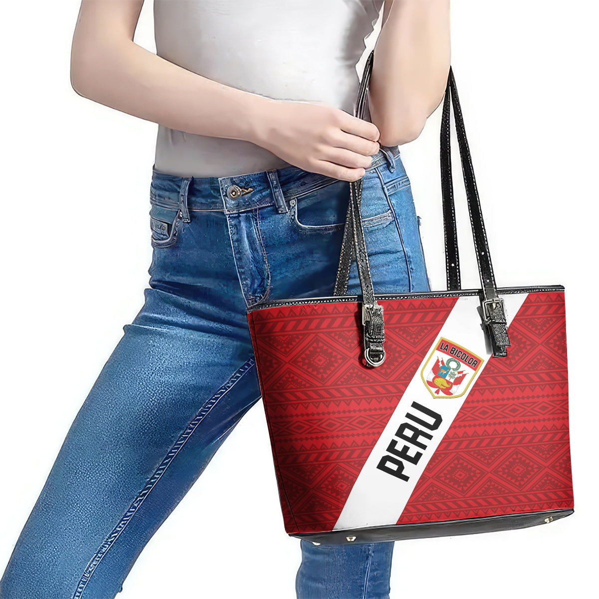 Peru 2024 Football Leather Tote Bag Come On La Bicolor - Wonder Print Shop