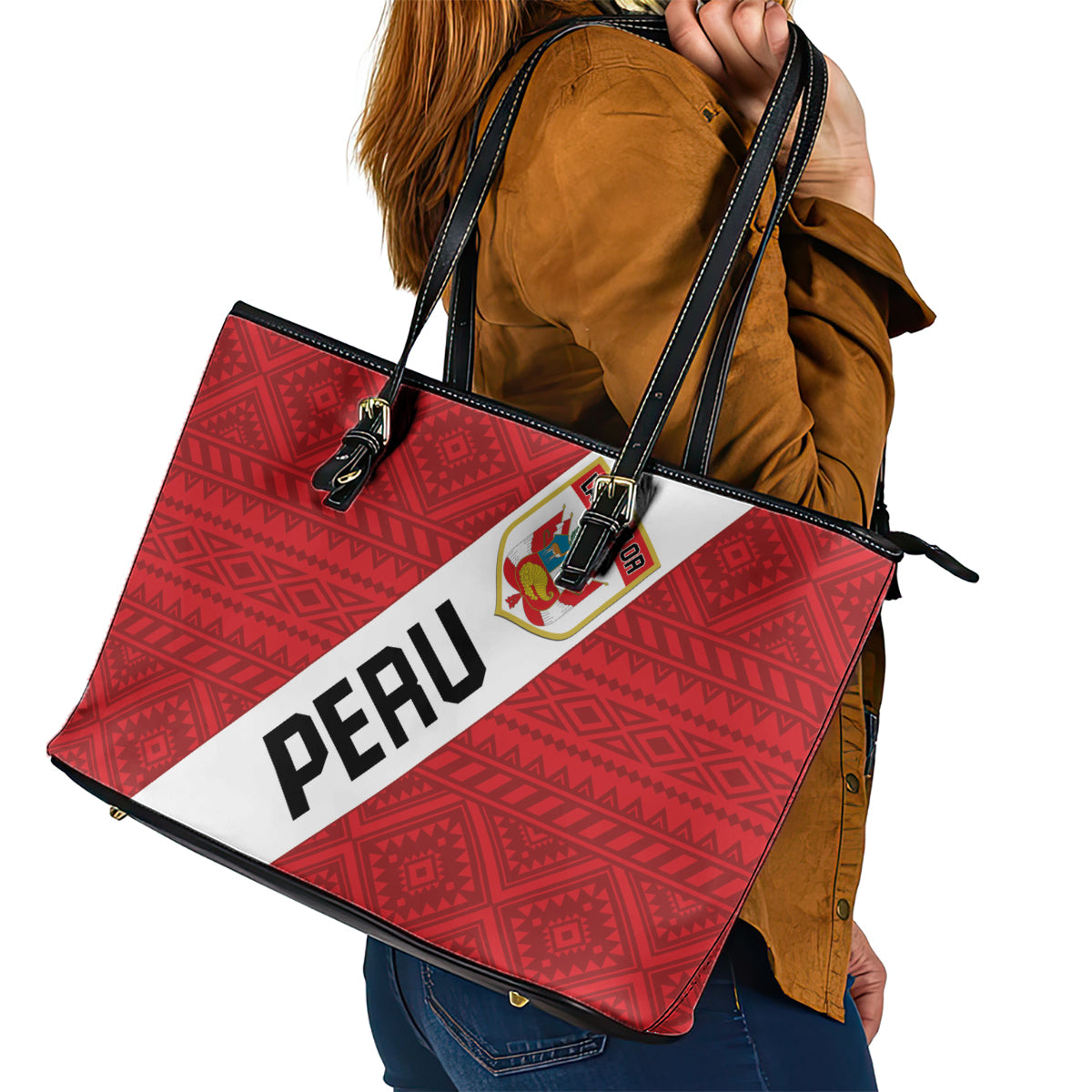 Peru 2024 Football Leather Tote Bag Come On La Bicolor - Wonder Print Shop