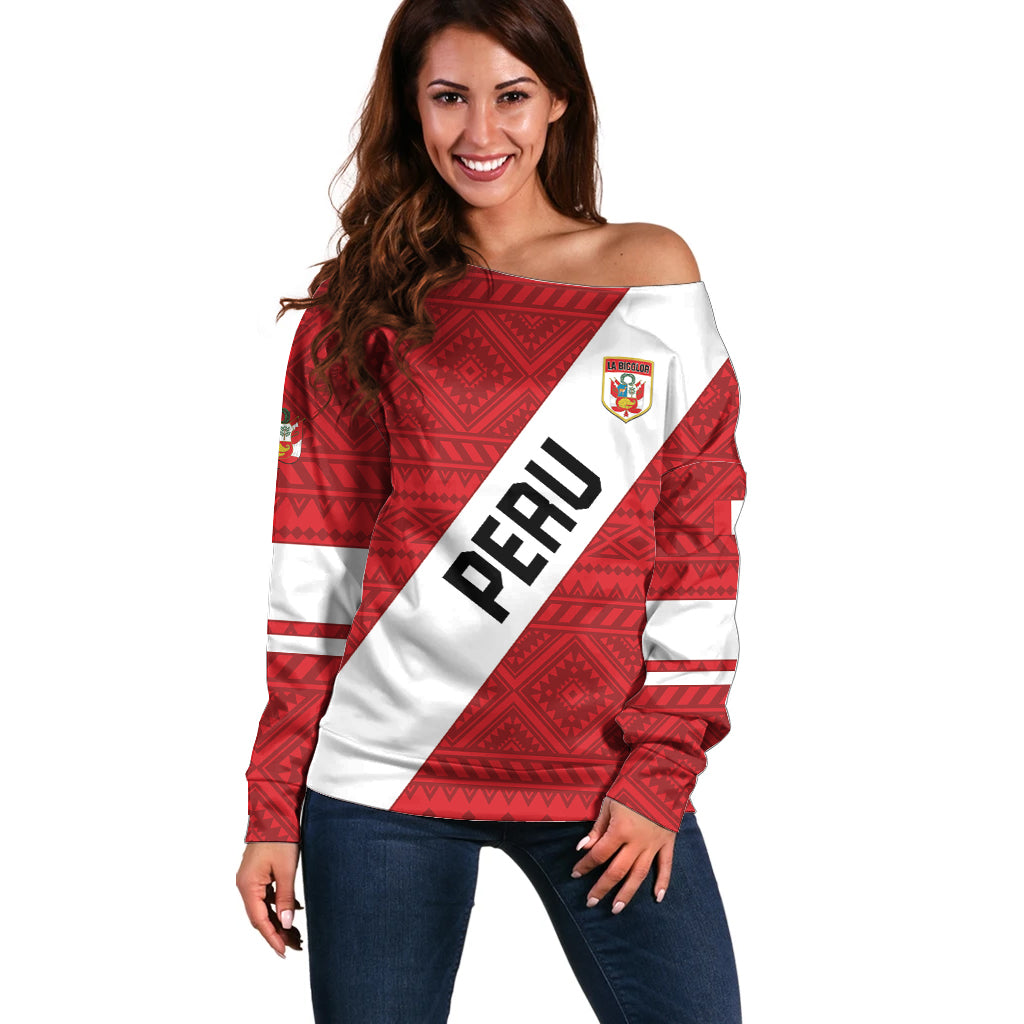 Personalized Peru 2024 Football Off Shoulder Sweater Come On La Bicolor