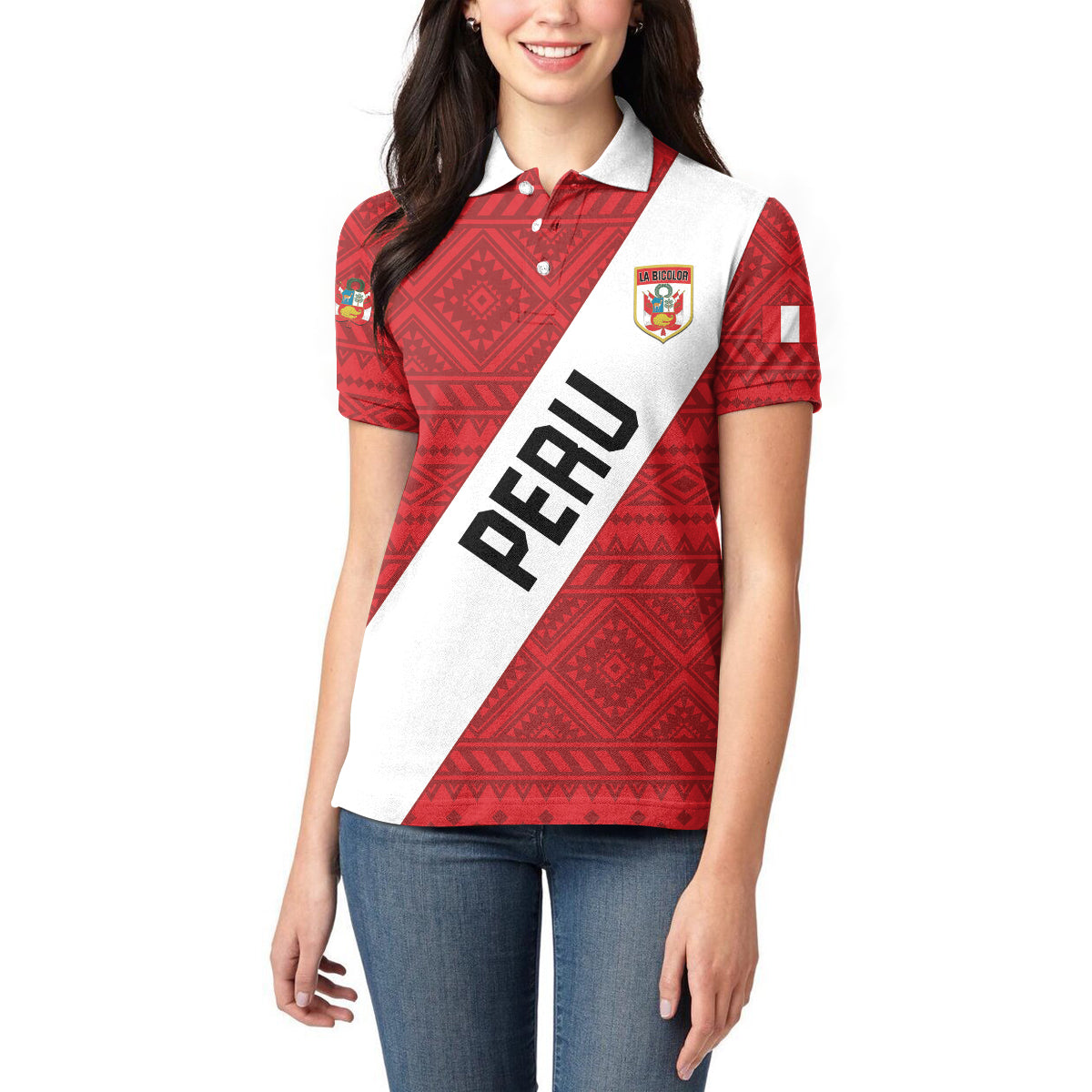 Personalized Peru 2024 Football Women Polo Shirt Come On La Bicolor - Wonder Print Shop
