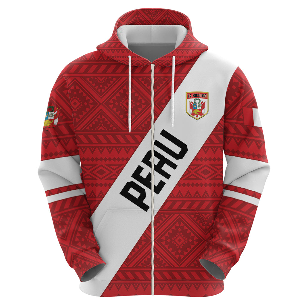 Personalized Peru 2024 Football Zip Hoodie Come On La Bicolor - Wonder Print Shop