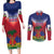Personalized Haiti 509 Couples Matching Long Sleeve Bodycon Dress and Long Sleeve Button Shirt Repiblik d Ayiti