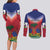 Personalized Haiti 509 Couples Matching Long Sleeve Bodycon Dress and Long Sleeve Button Shirt Repiblik d Ayiti