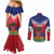 Personalized Haiti 509 Couples Matching Mermaid Dress and Long Sleeve Button Shirt Repiblik d Ayiti