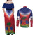 Personalized Haiti 509 Couples Matching Off Shoulder Maxi Dress and Long Sleeve Button Shirt Repiblik d Ayiti