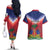 Personalized Haiti 509 Couples Matching Off The Shoulder Long Sleeve Dress and Hawaiian Shirt Repiblik d Ayiti