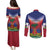 Personalized Haiti 509 Couples Matching Puletasi and Long Sleeve Button Shirt Repiblik d Ayiti
