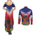 Personalized Haiti 509 Couples Matching Summer Maxi Dress and Long Sleeve Button Shirt Repiblik d Ayiti