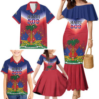Personalized Haiti 509 Family Matching Mermaid Dress and Hawaiian Shirt Repiblik d Ayiti