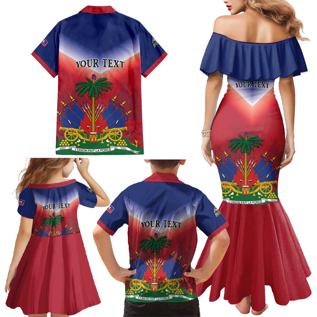 Personalized Haiti 509 Family Matching Mermaid Dress and Hawaiian Shirt Repiblik d Ayiti