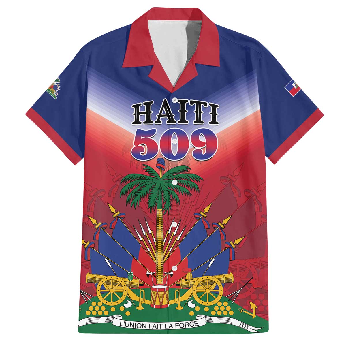 Personalized Haiti 509 Family Matching Off The Shoulder Long Sleeve Dress and Hawaiian Shirt Repiblik d Ayiti