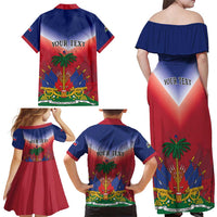 Personalized Haiti 509 Family Matching Off Shoulder Maxi Dress and Hawaiian Shirt Repiblik d Ayiti