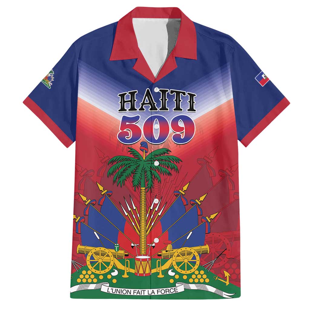 Personalized Haiti 509 Family Matching Short Sleeve Bodycon Dress and Hawaiian Shirt Repiblik d Ayiti