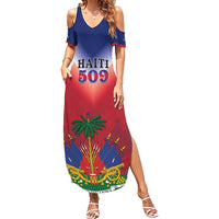 Personalized Haiti 509 Family Matching Summer Maxi Dress and Hawaiian Shirt Repiblik d Ayiti