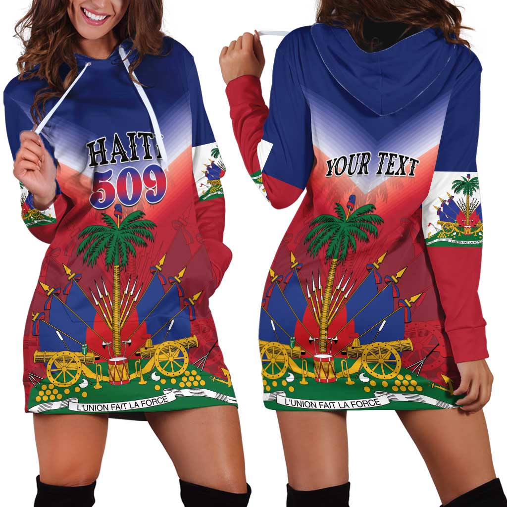 Personalized Haiti 509 Hoodie Dress Repiblik d Ayiti