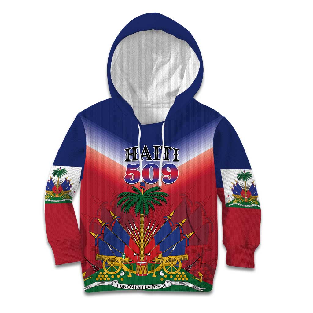 Personalized Haiti 509 Kid Hoodie Repiblik d Ayiti