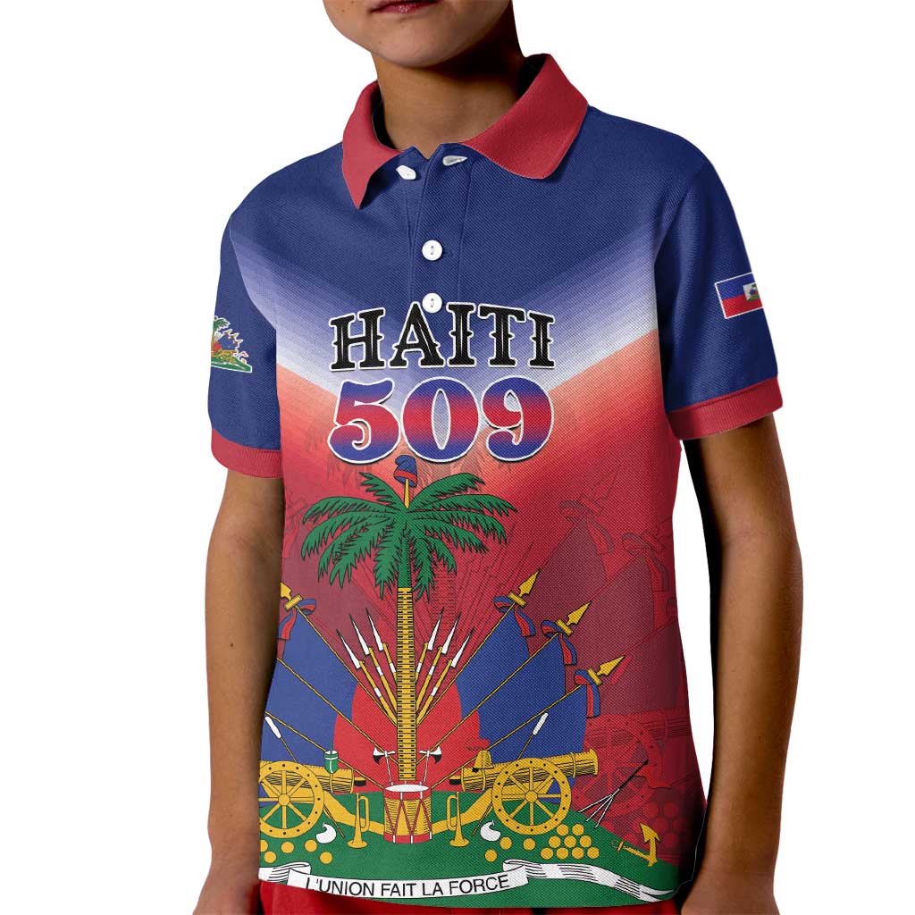 Personalized Haiti 509 Kid Polo Shirt Repiblik d Ayiti