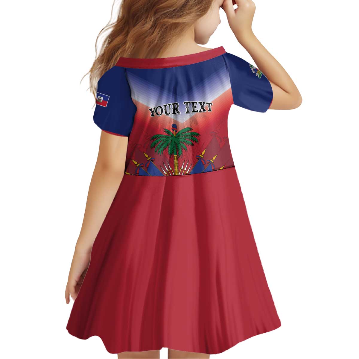 Personalized Haiti 509 Kid Short Sleeve Dress Repiblik d Ayiti