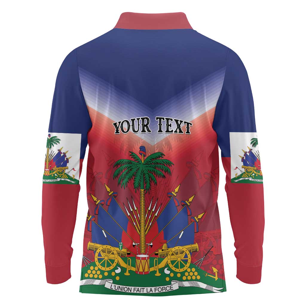 Personalized Haiti 509 Long Sleeve Polo Shirt Repiblik d Ayiti