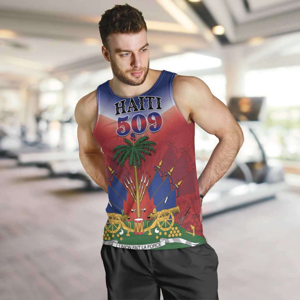 Personalized Haiti 509 Men Tank Top Repiblik d Ayiti