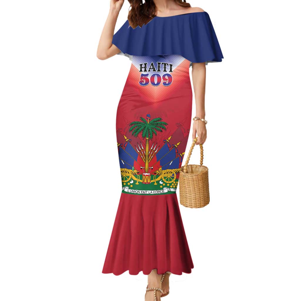Personalized Haiti 509 Mermaid Dress Repiblik d Ayiti