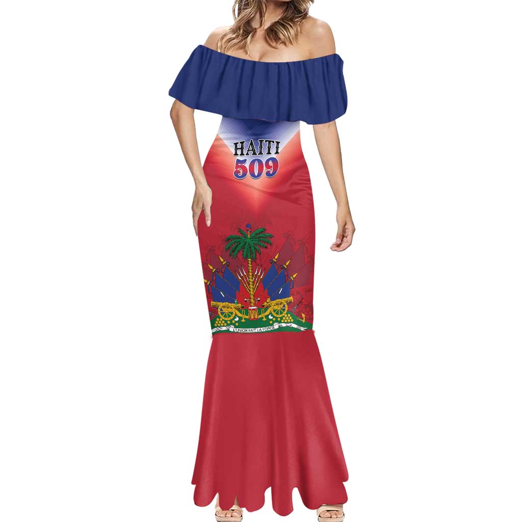 Personalized Haiti 509 Mermaid Dress Repiblik d Ayiti