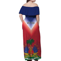 Personalized Haiti 509 Off Shoulder Maxi Dress Repiblik d Ayiti