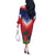Personalized Haiti 509 Off The Shoulder Long Sleeve Dress Repiblik d Ayiti