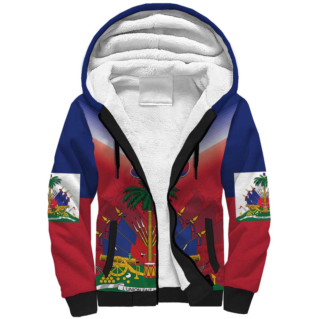 Personalized Haiti 509 Sherpa Hoodie Repiblik d Ayiti