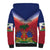 Personalized Haiti 509 Sherpa Hoodie Repiblik d Ayiti