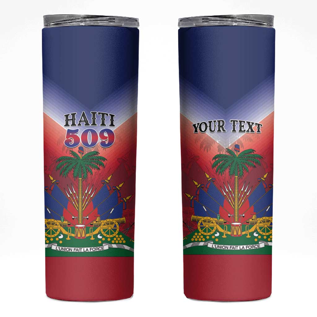 Personalized Haiti 509 Skinny Tumbler Repiblik d Ayiti
